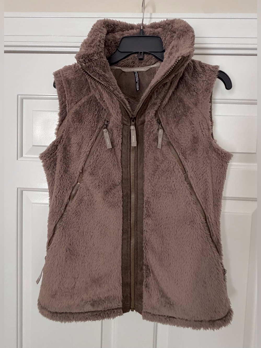 Kuhl Faux Fur Zip-Up Vest Taupe